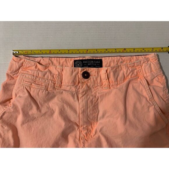American Eagle Shorts Mens 32 Pink Peach Prep Fit Flat Front - Picture 8 of 13
